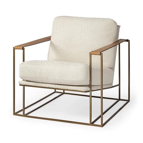 watson cream fabric wrap gold metal frame accent chair|69135 .